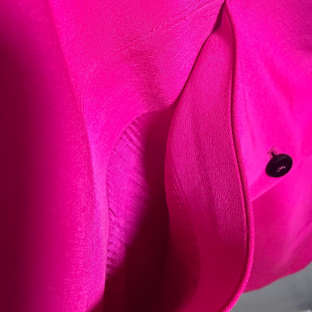 Dana Buchman Fuchsia Blazer Buttoned 100% Silk 14 - Picture 3 of 7